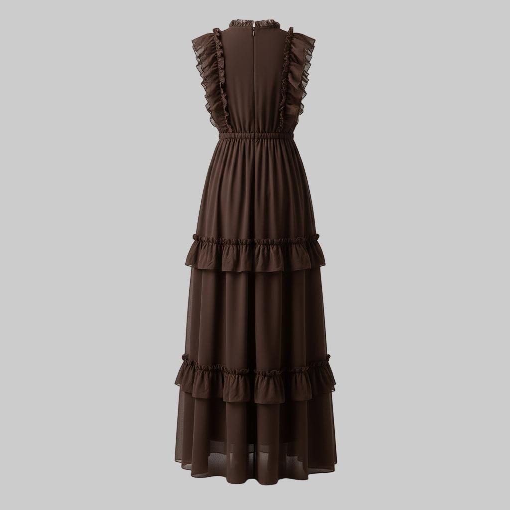 Maxi Sleeveless Elegant Dress with Ruffles
