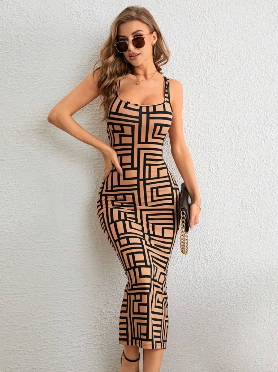 Geometric Tank Bodycon Dress