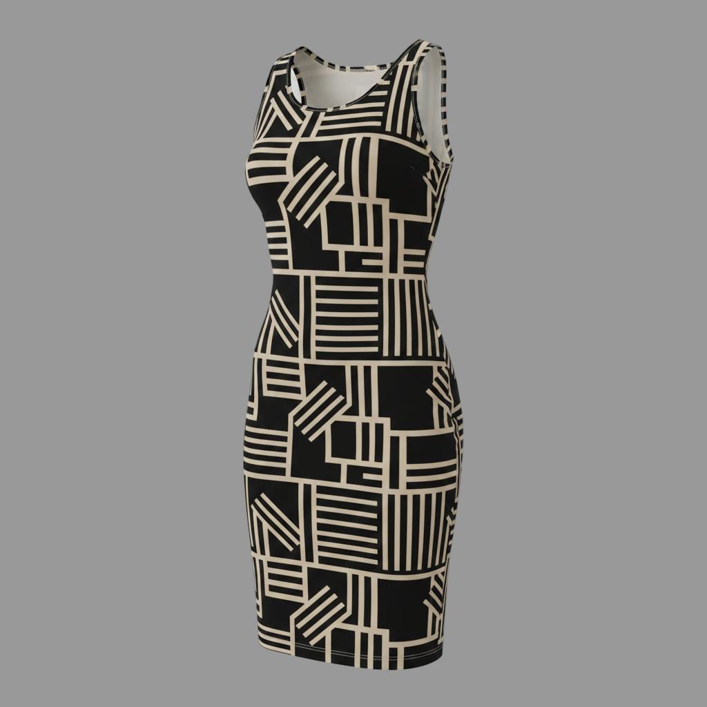 Geometric Tank Bodycon Dress