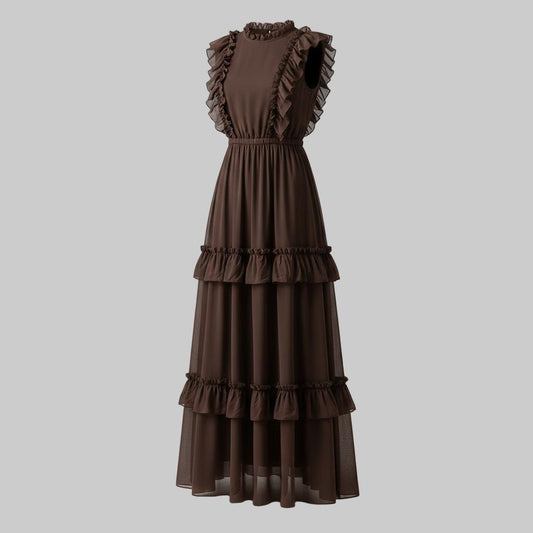 Maxi Sleeveless Elegant Dress with Ruffles