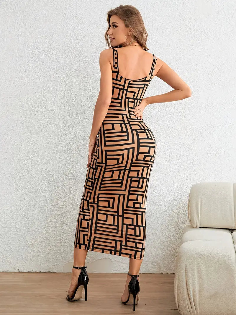 Geometric Tank Bodycon Dress