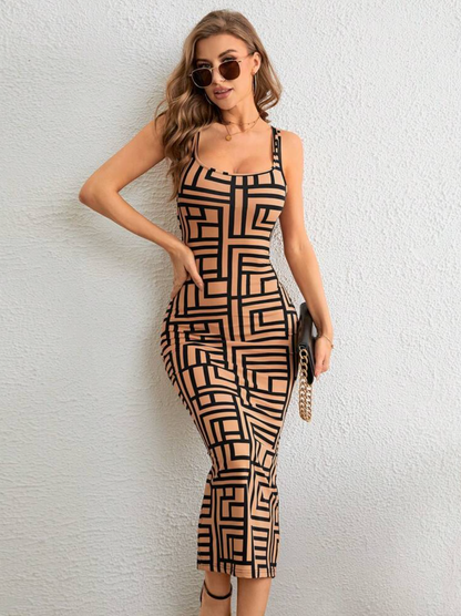 Geometric Tank Bodycon Dress