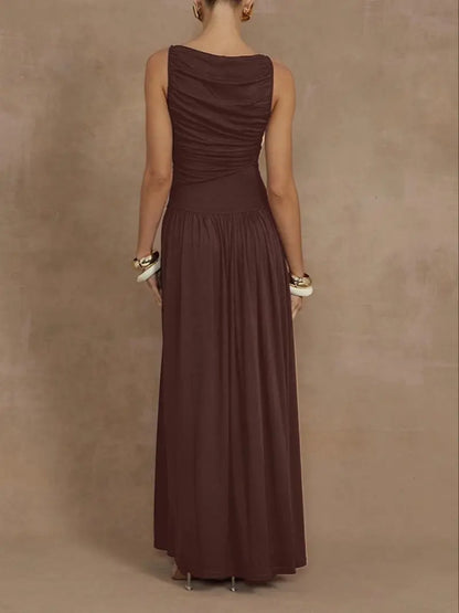 Maxi Sleeveless Elegant Dress with Ruffles