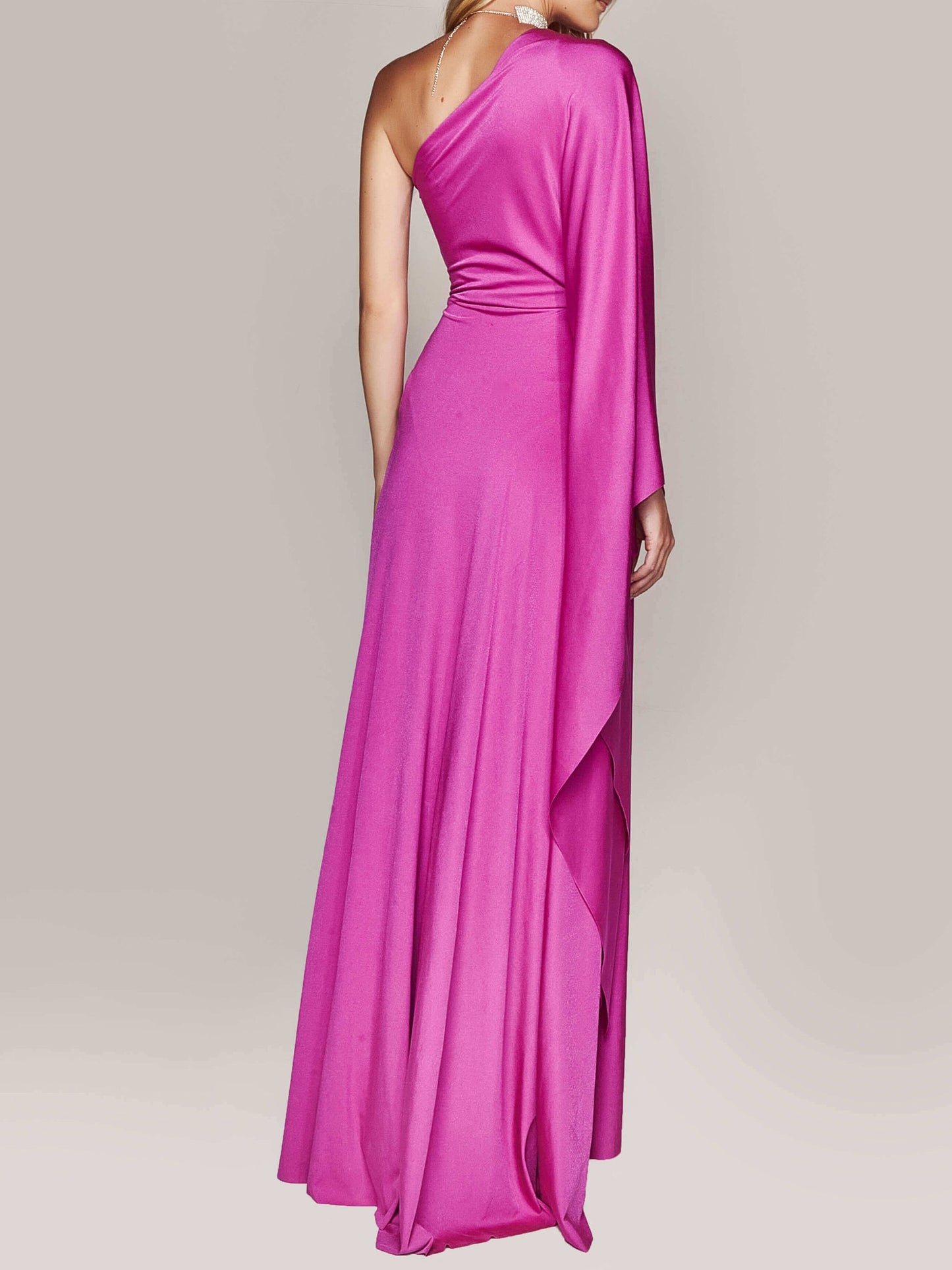 One-Shoulder Twist Elegant Maxi Dress