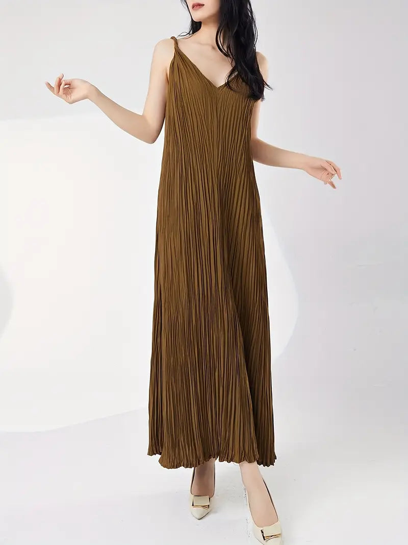 Shoulder Flowy Maxi Dress with Ruffles